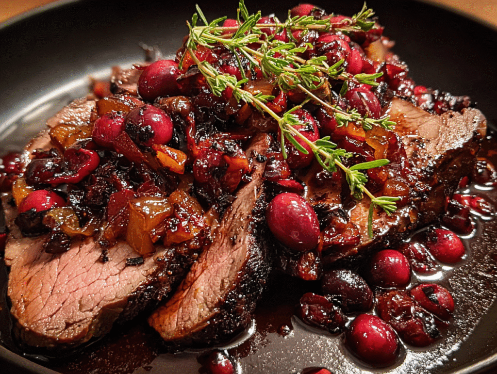 Easy Cranberry Balsamic Roast Beef