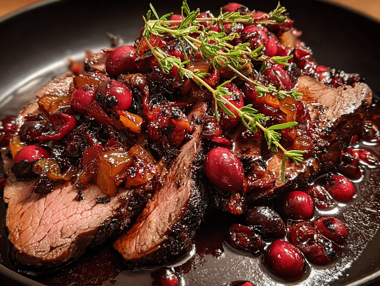 Easy Cranberry Balsamic Roast Beef
