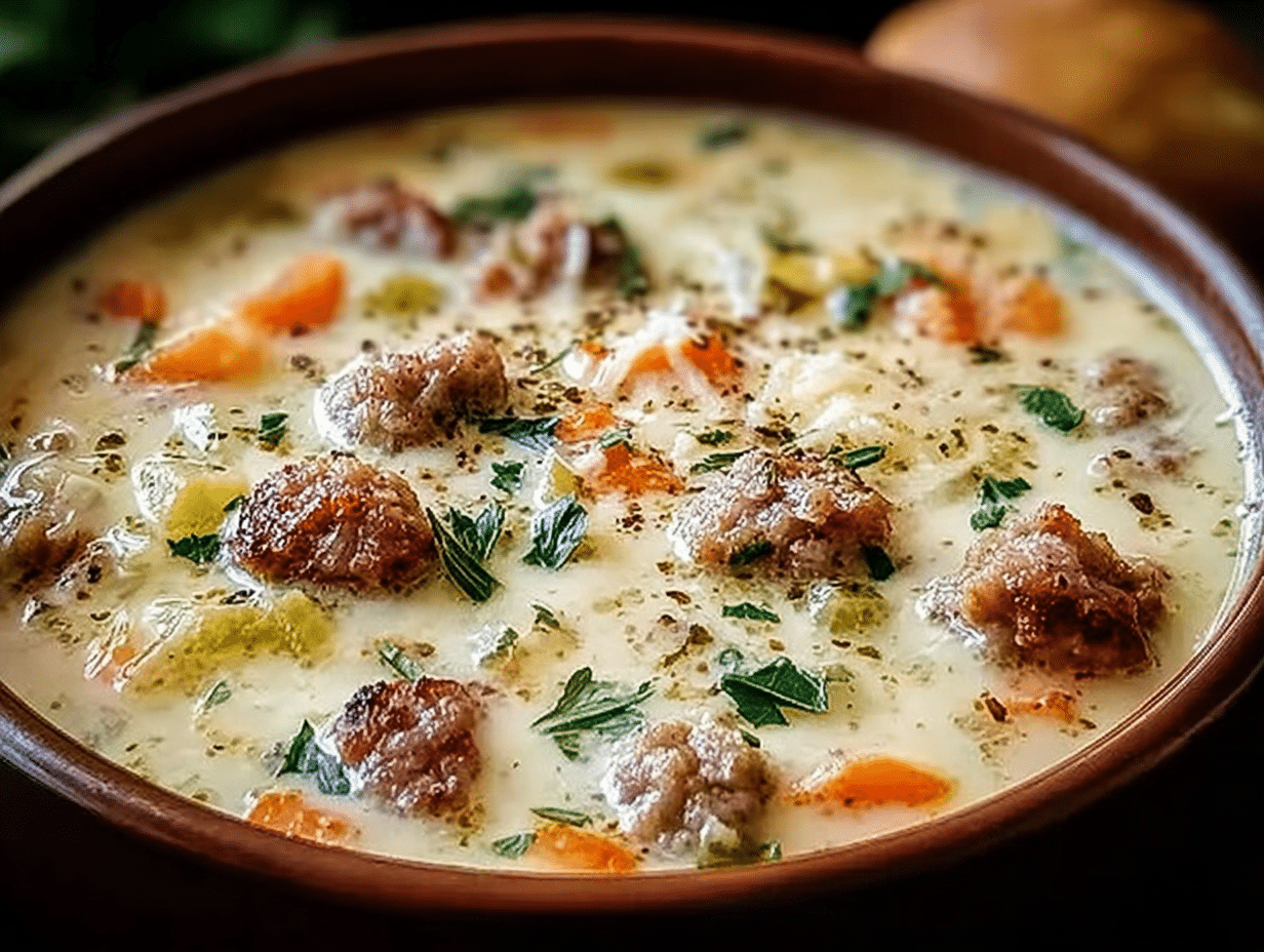 Easy Creamy Parmesan Italian Sausage Soup