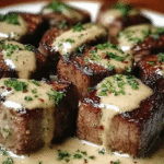 Easy Creamy Peppercorn Steak Bites
