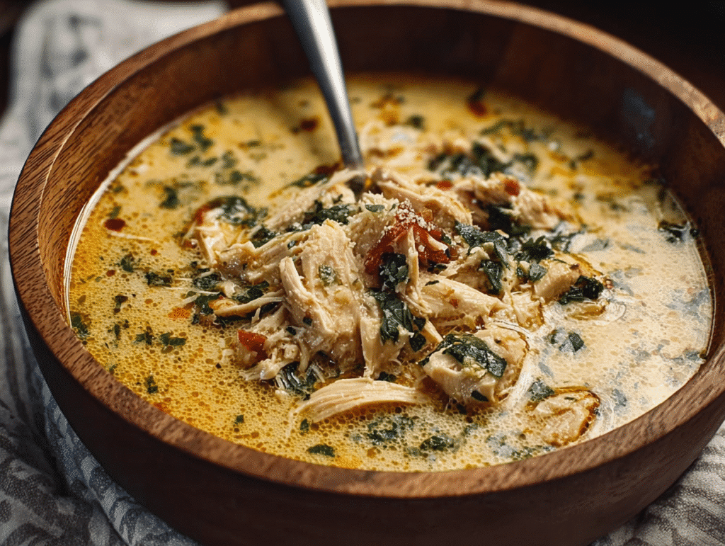 Easy Garlic Parmesan Chicken Soup