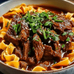 Easy Slow Cooker Korean Beef Noodles