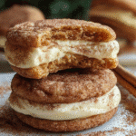 Eggnog Snickerdoodle Sandwich Cookies