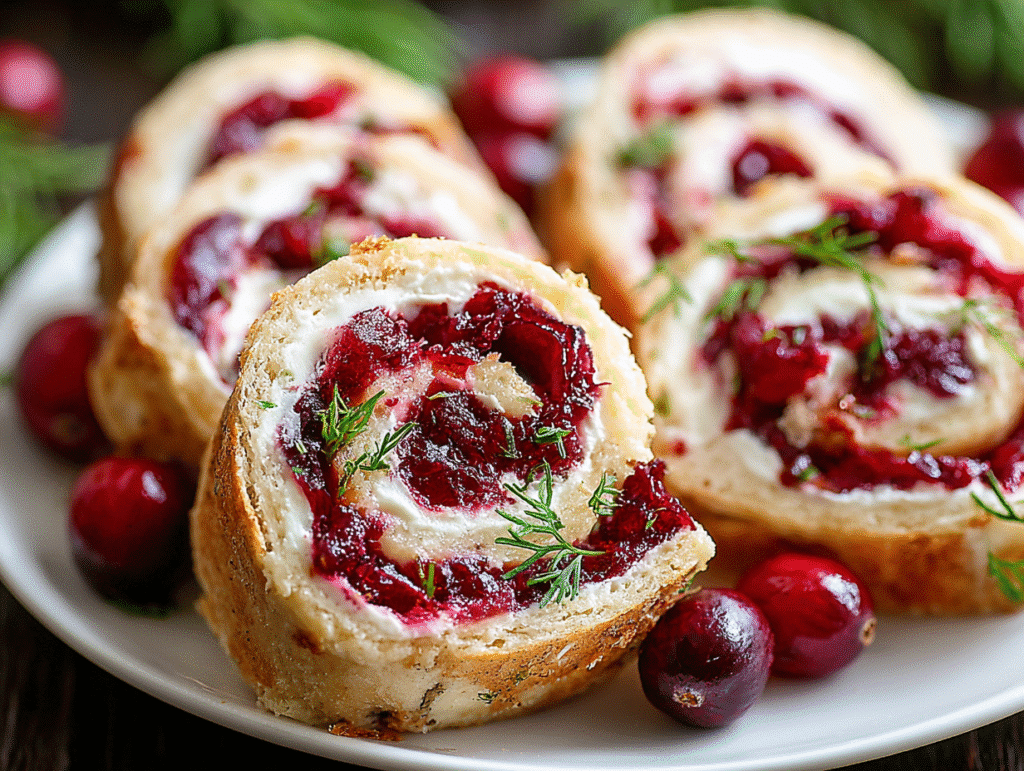 Festive Christmas Cranberry Roll Ups