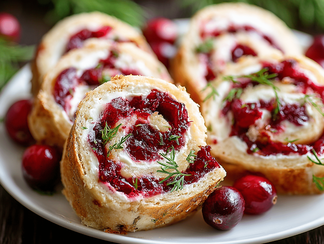 Festive Christmas Cranberry Roll Ups