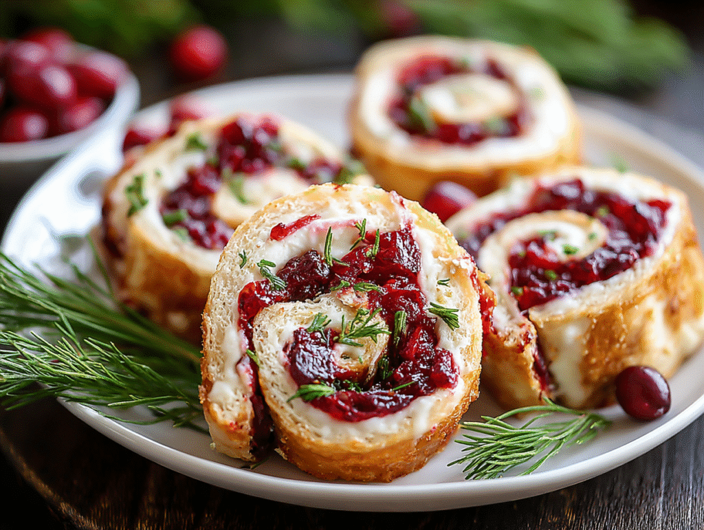 Festive Christmas Cranberry Roll Ups
