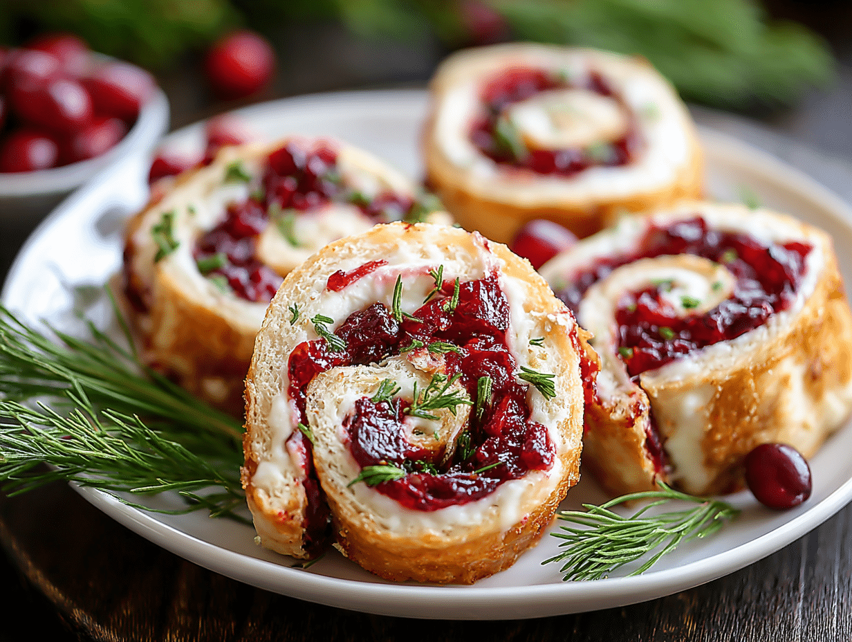 Festive Christmas Cranberry Roll Ups