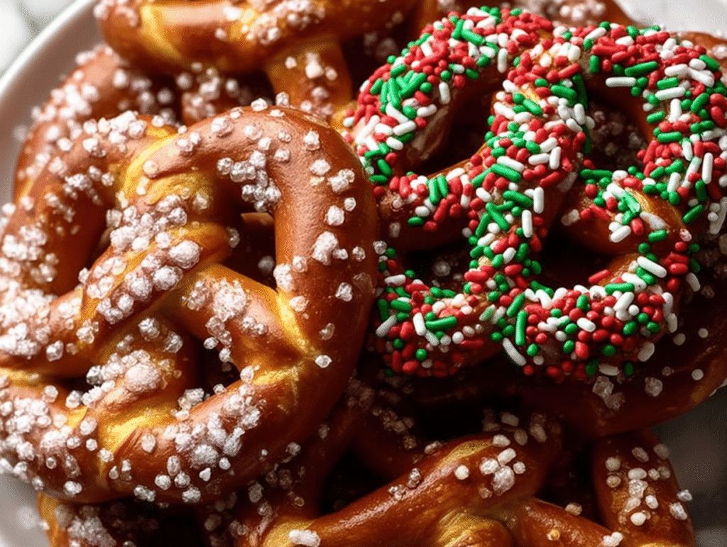 Festive Pretzel Christmas Cookies