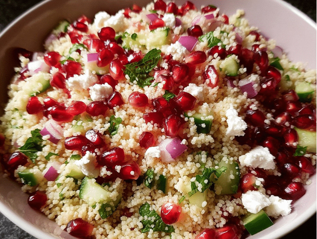 Feta Pomegranate Couscous Salad