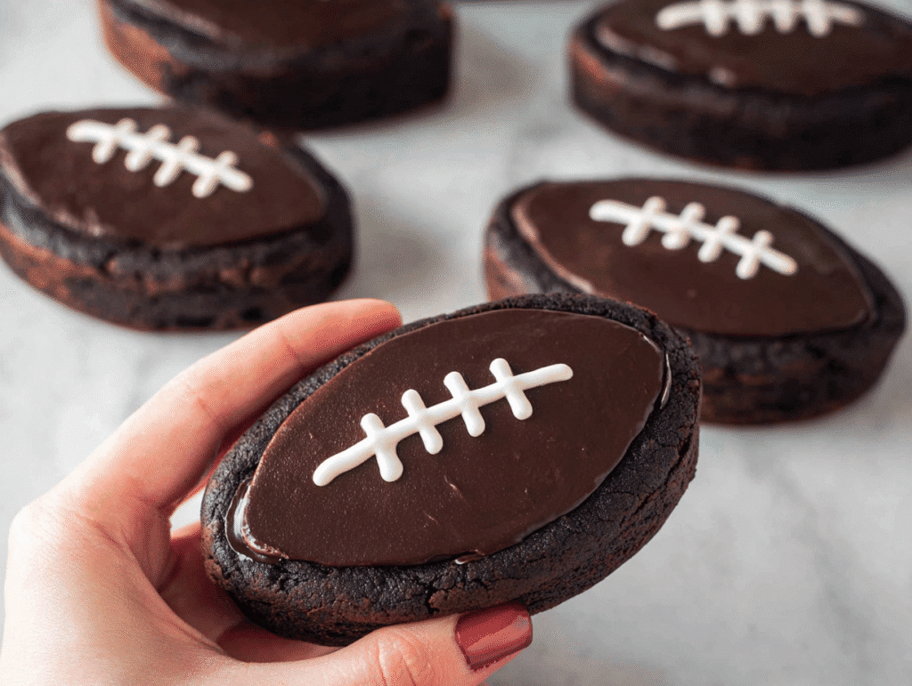 Fudgy football brownies