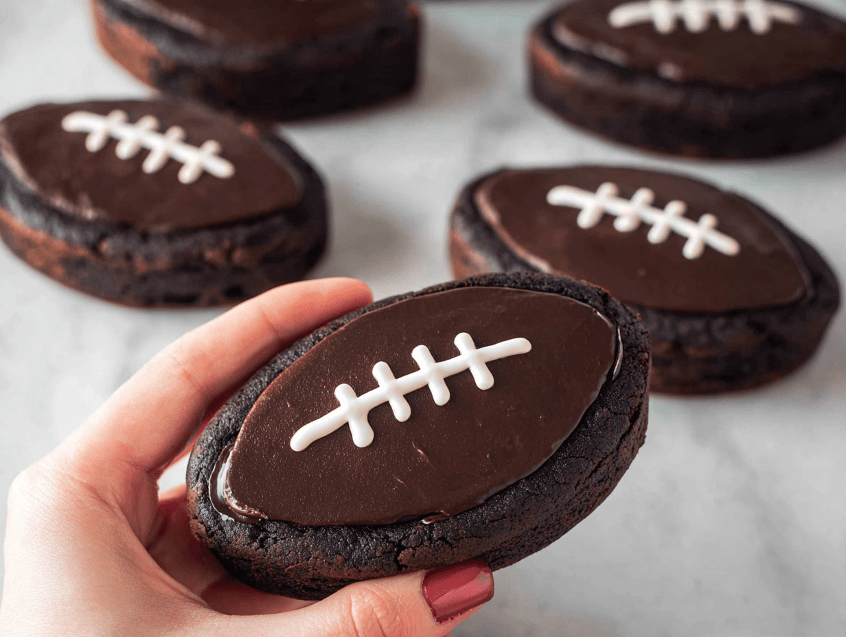 Fudgy football brownies