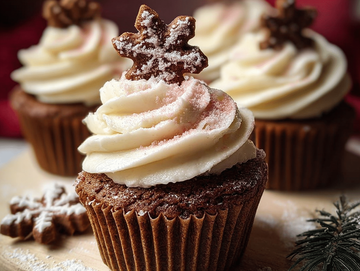 Gingerbread Cupcakes with Cream Cheese Frosting