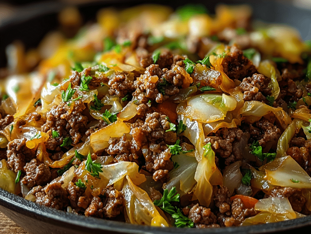 Ground Beef and Cabbage Skillet