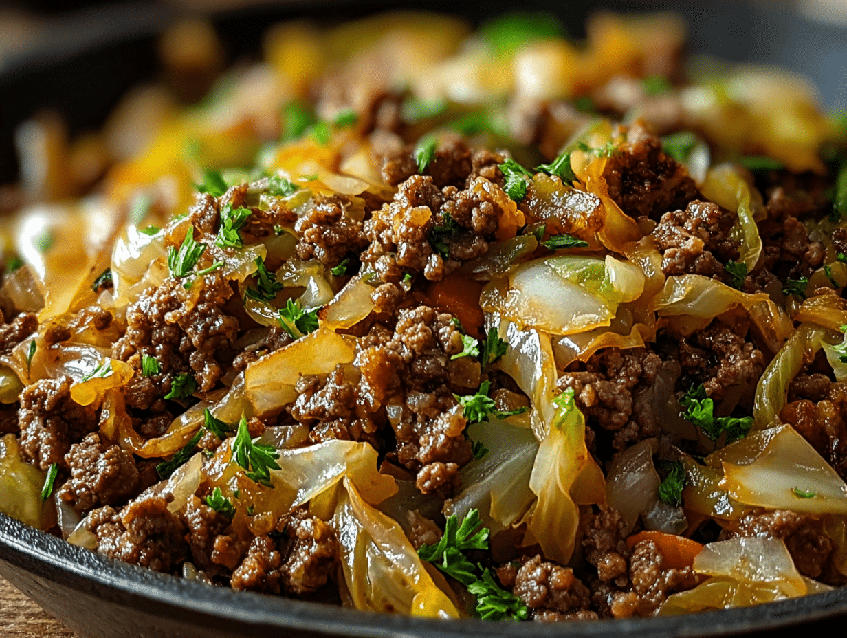 Ground Beef and Cabbage Skillet