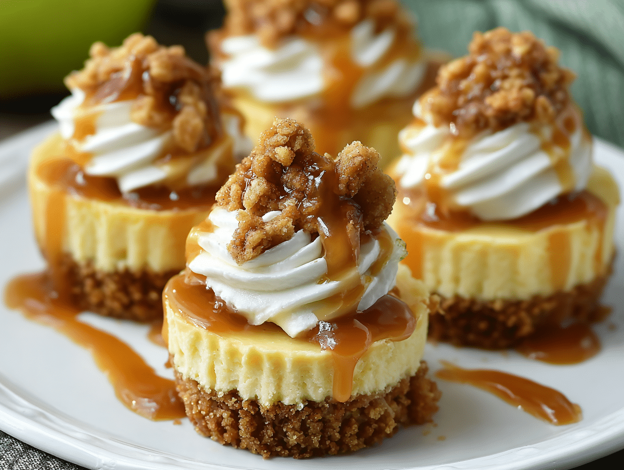 Irresistible Apple Crisp Mini Cheesecakes