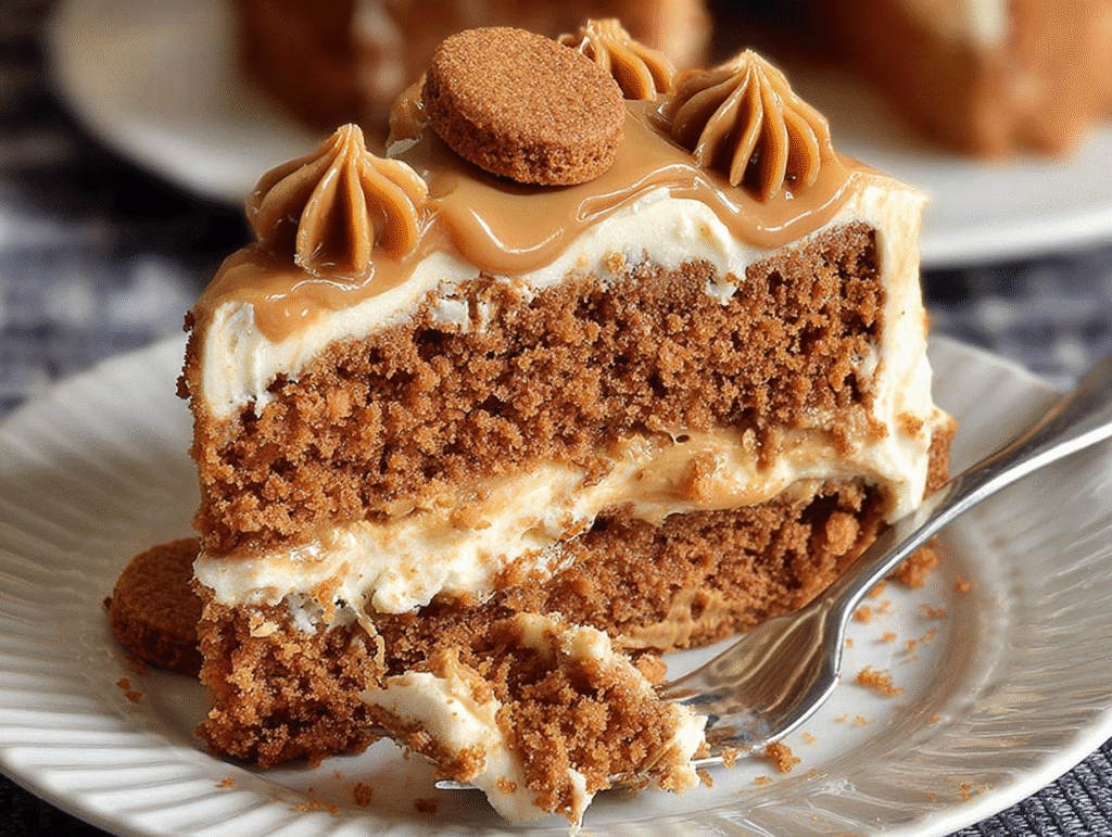 Moist Biscoff Cake Slice