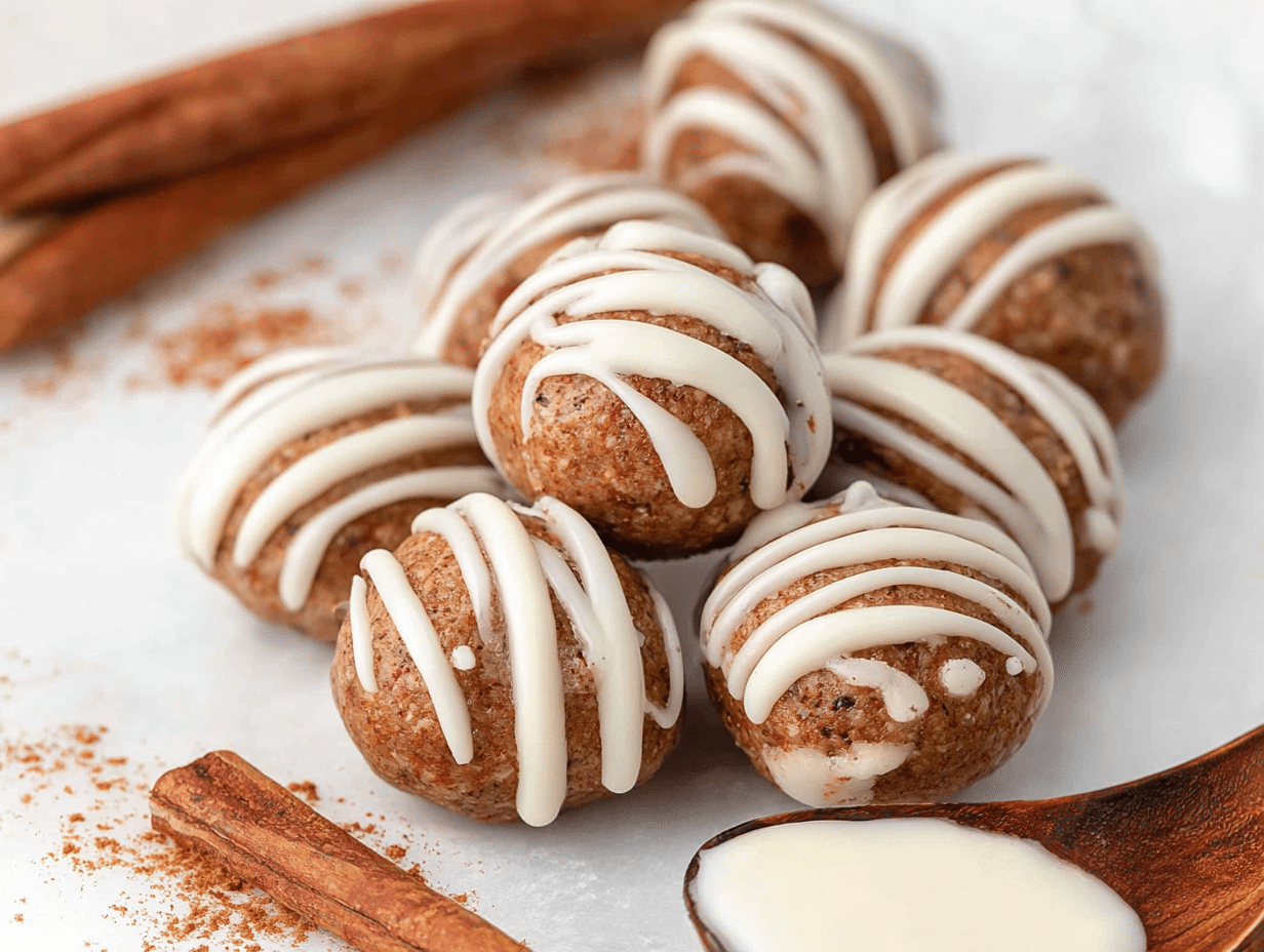 No-Bake Cinnamon Roll Protein Bites