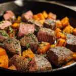 One Pan Steak and Sweet Potato Skillet