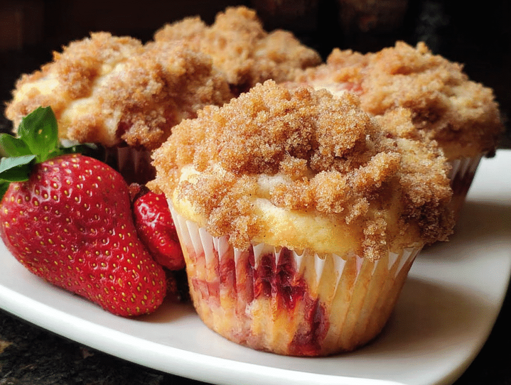 Orange Strawberry Muffins Streusel