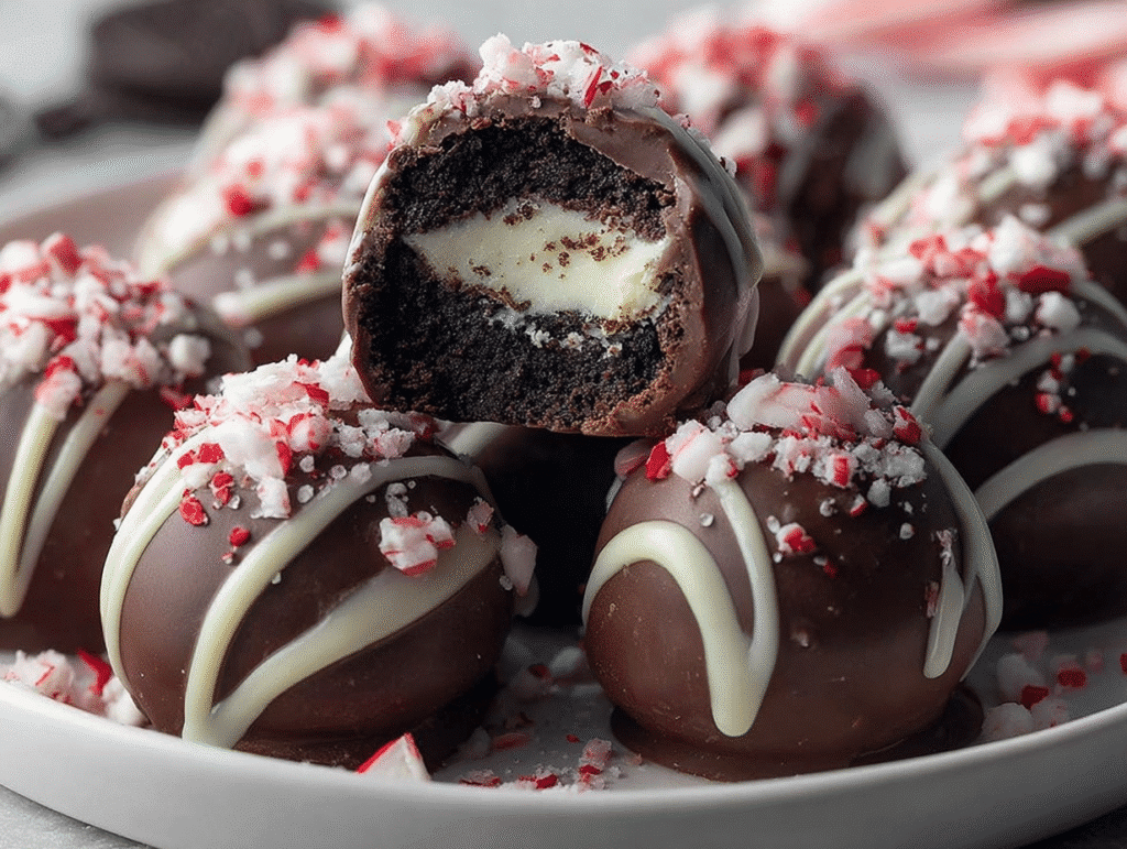 Peppermint Oreo Chocolate Truffles