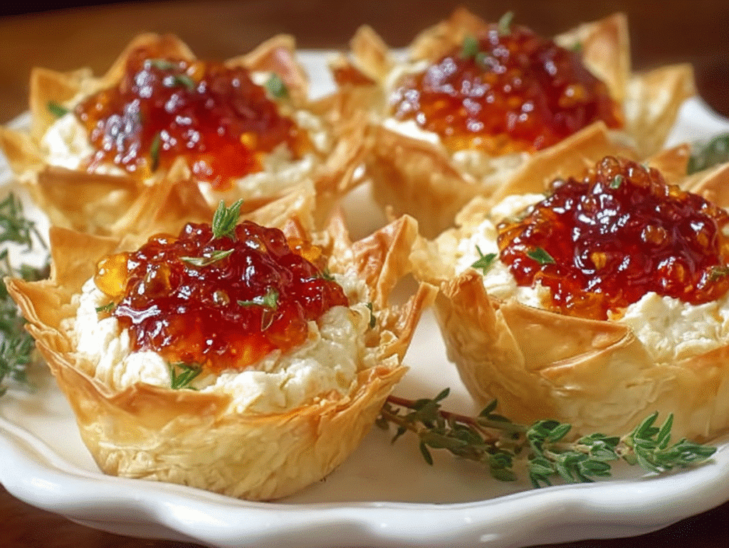 Quick Pepper Jelly Cream Cheese Appetizer Dip and Bites