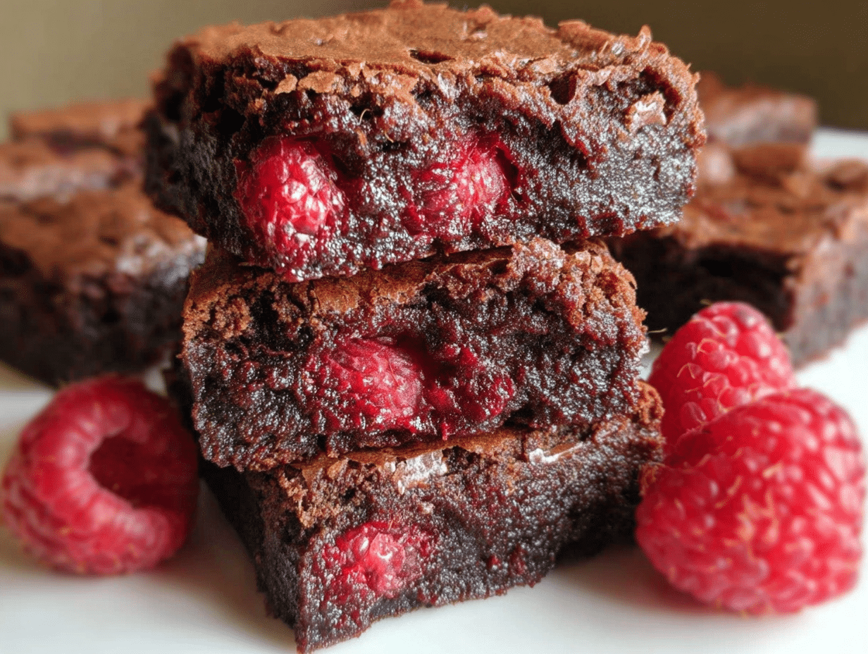 Raspberry Brownies Thick Fudgy