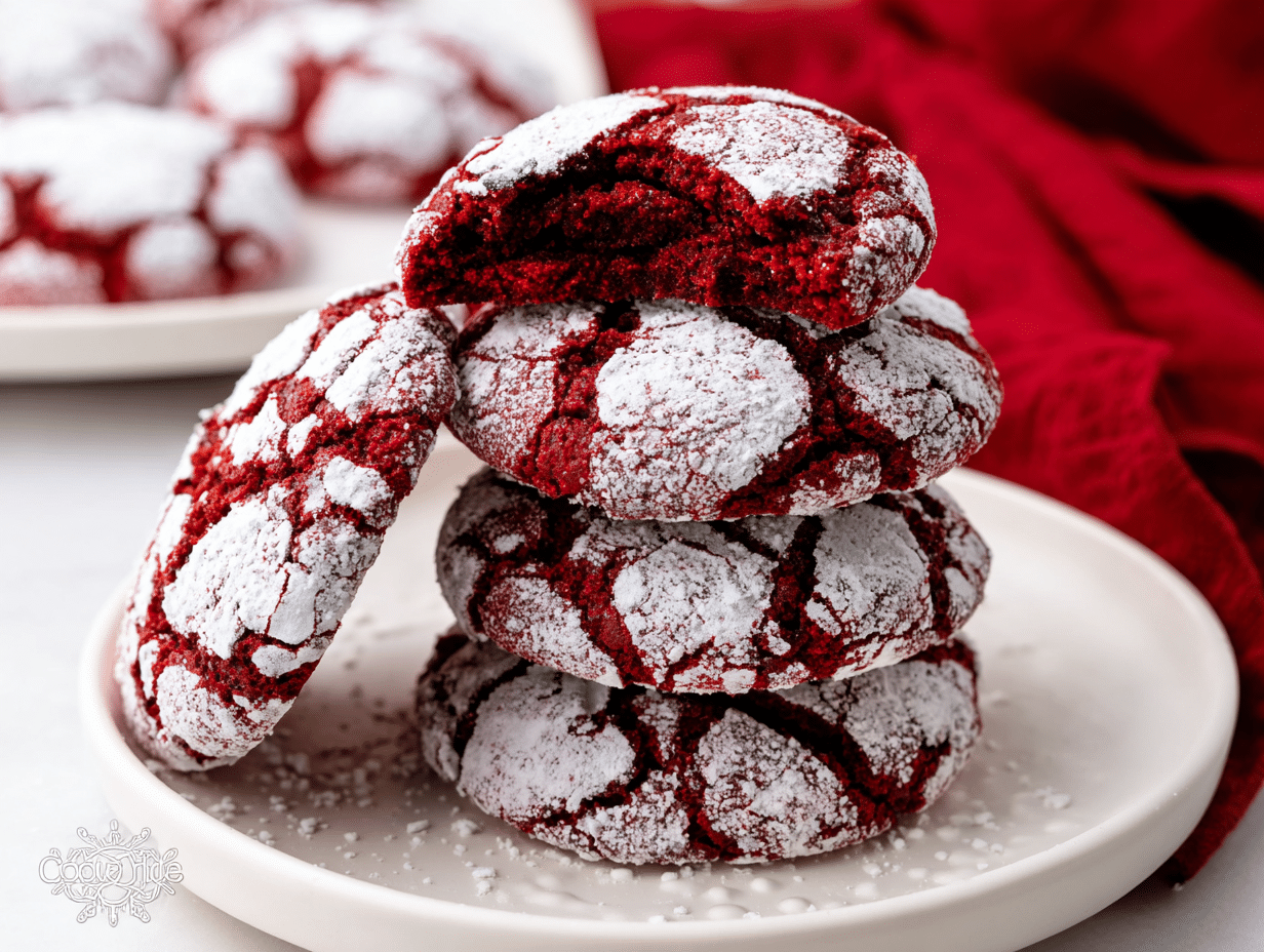 Red Velvet Crinkle Cookies