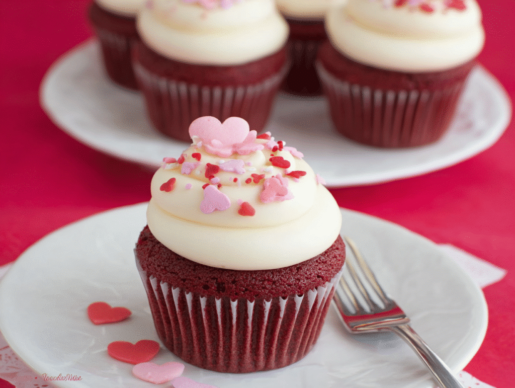 Red Velvet Pink Buttercream Cupcakes