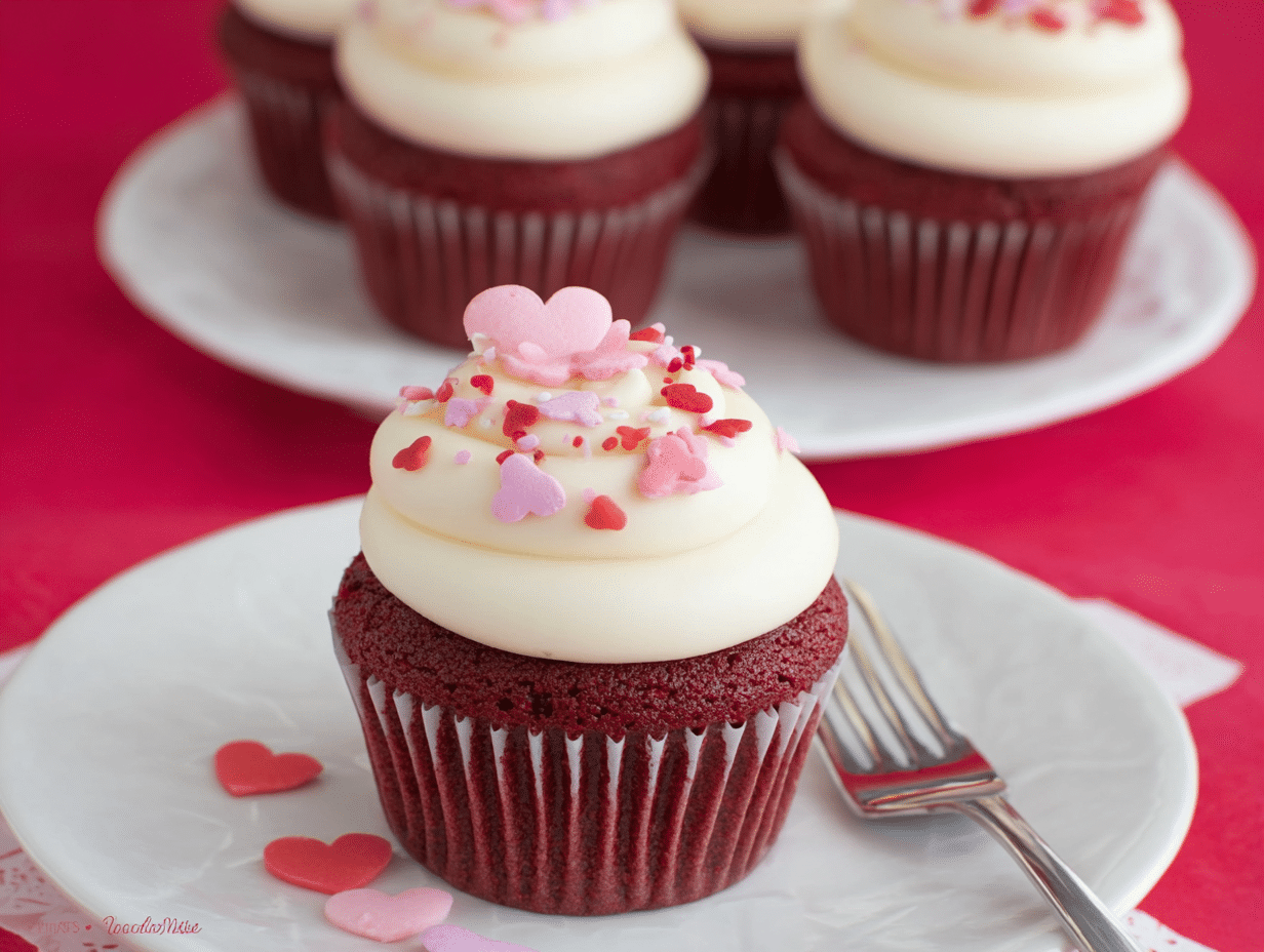 Red Velvet Pink Buttercream Cupcakes