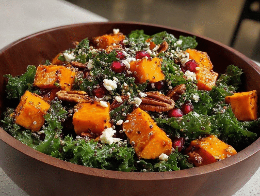 Roasted Sweet Potato and Baby Kale Salad