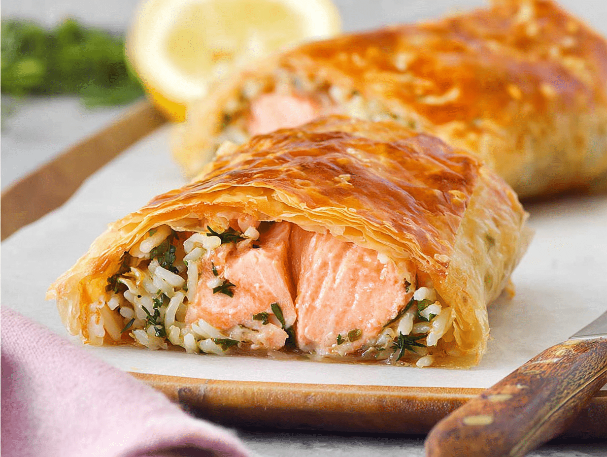 Salmon & Lemon Rice Pastry Parcel