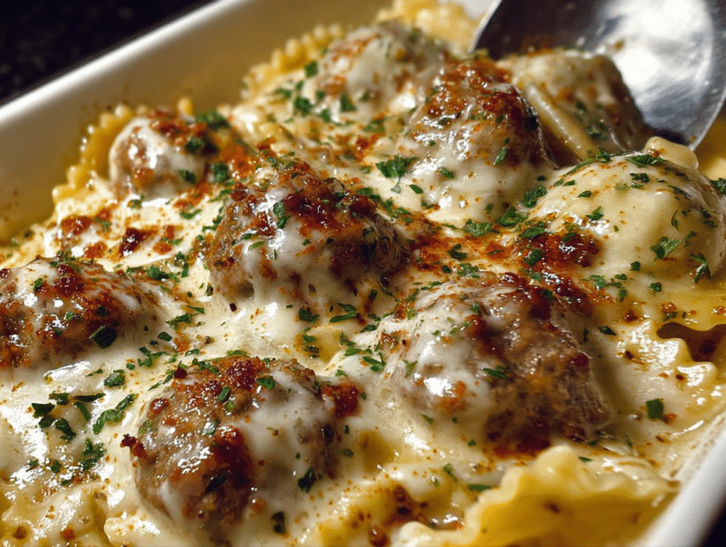 Sausage Alfredo Ravioli Lasagna