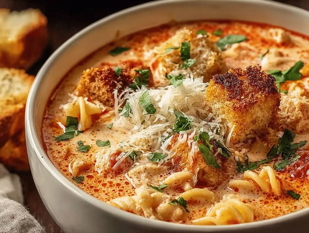 Slow Cooker Chicken Parmesan Soup