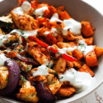 Spicy Chicken and Roasted Vegetables Bowls