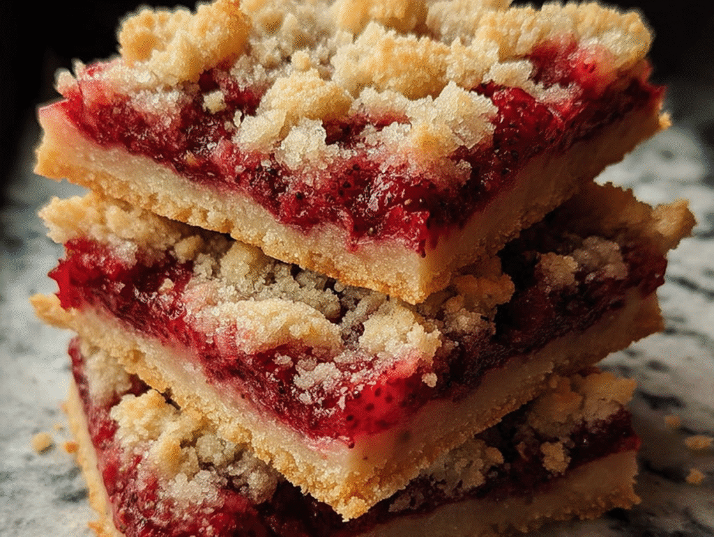 Strawberry Crumble Buttery Bars
