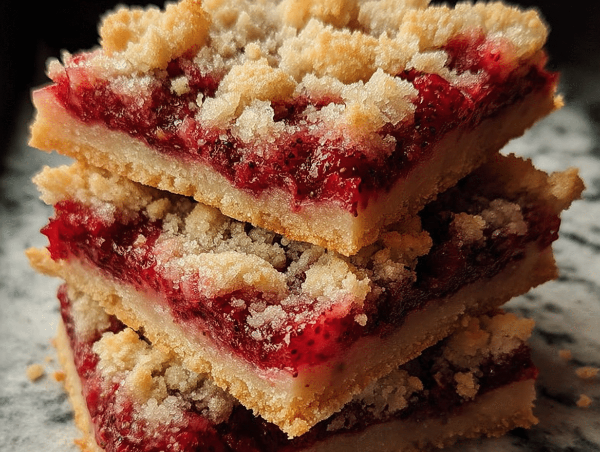 Strawberry Crumble Buttery Bars