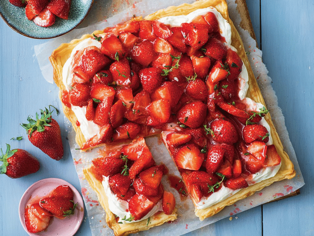 Strawberry, Feta & Thyme Tart