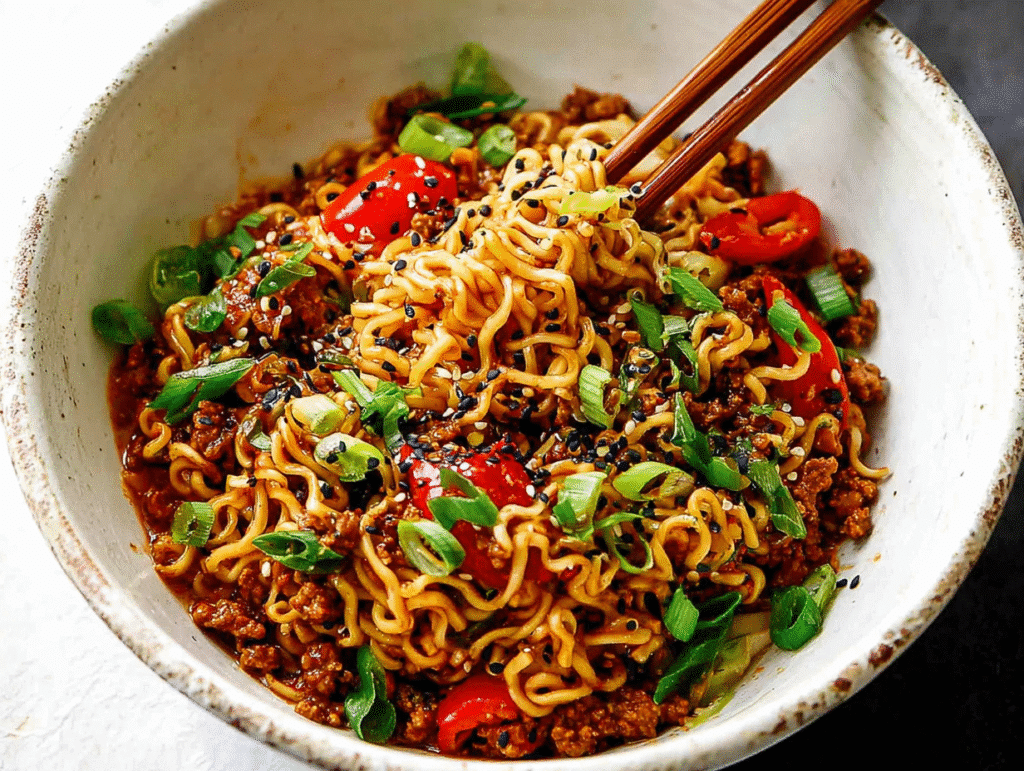 Sweet & Spicy Ramen Noodle Stir Fry