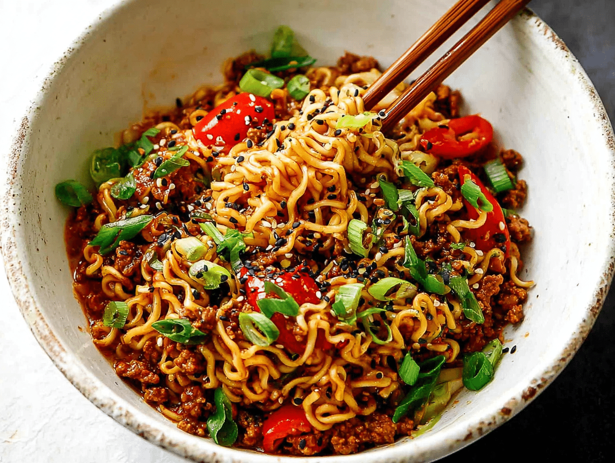 Sweet & Spicy Ramen Noodle Stir Fry