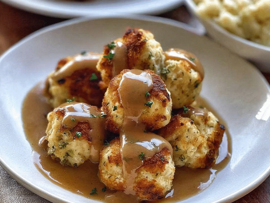 Thanksgiving Leftover Stuffing Balls