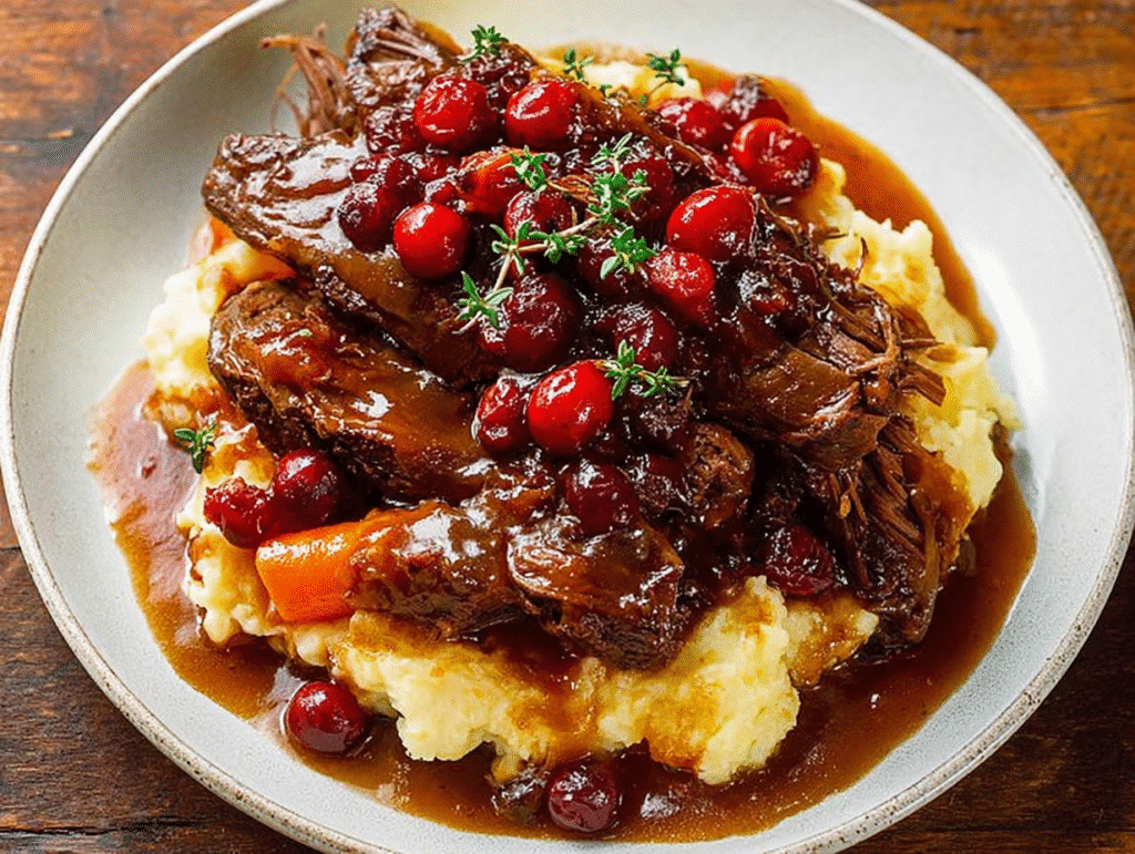 Winter Pot Roast with Balsamic Cranberry Sauce