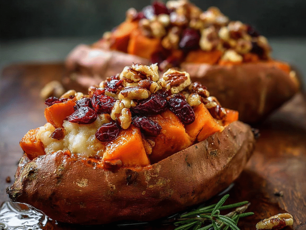 Apple Spiced Stuffed Sweet Potatoes