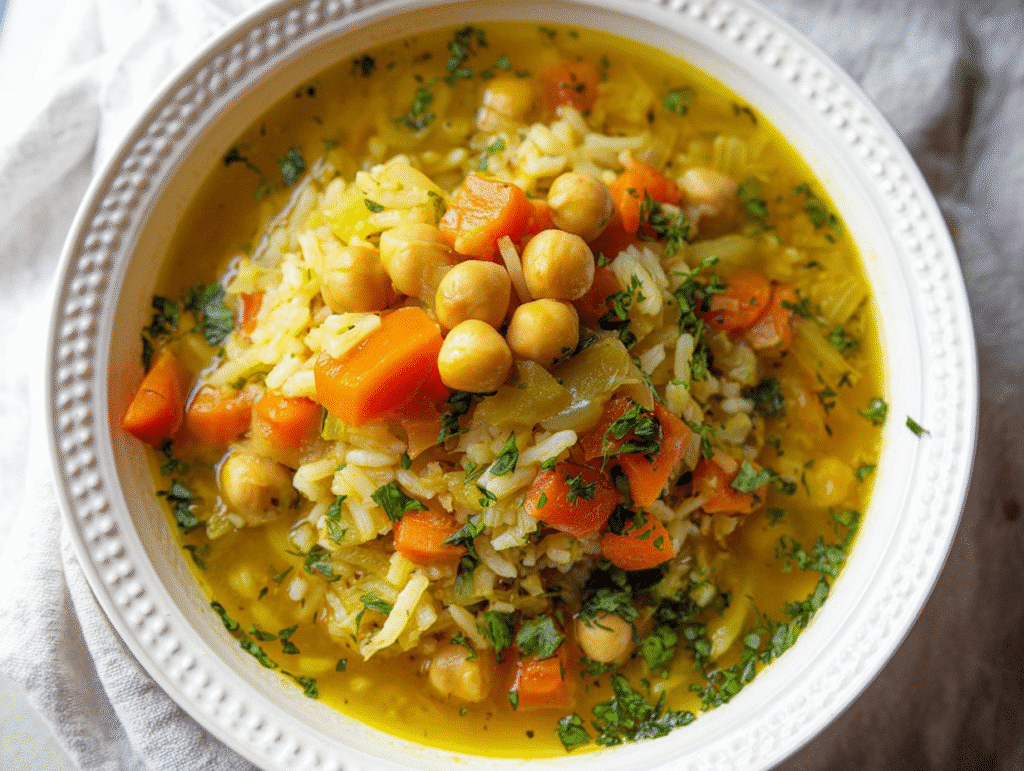 Brothy Chickpea and Rice Soup