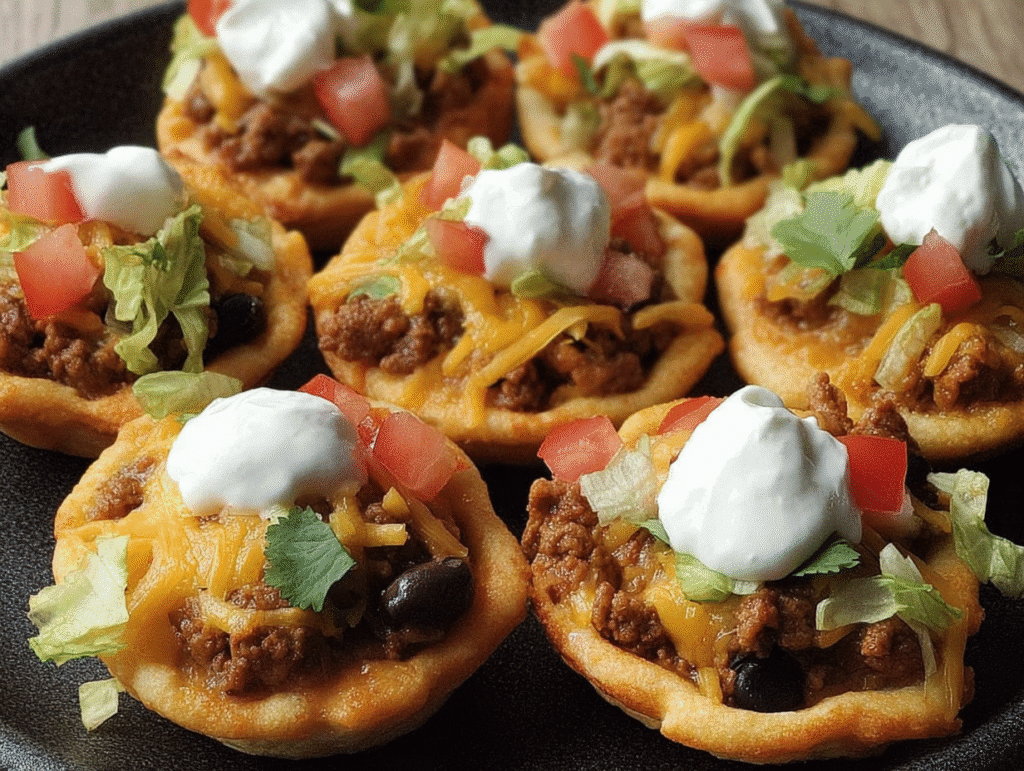 Cheesy Taco Cups Snack Bake