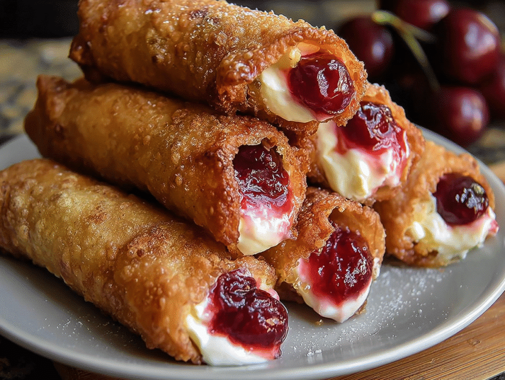 Cherry Cheesecake Egg Rolls