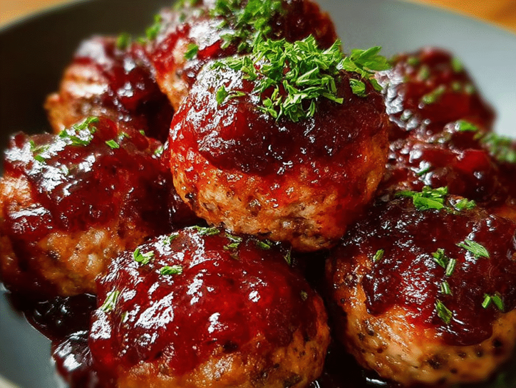 Cherry-Coded Cranberry BBQ Meatballs