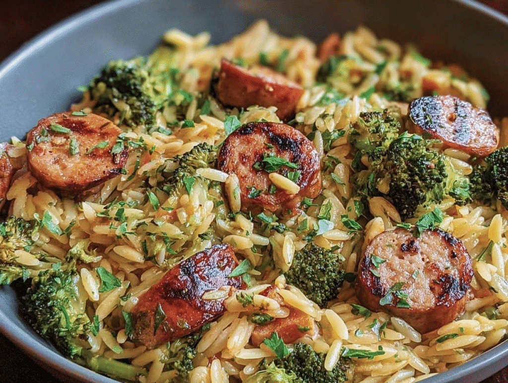 Chicken Sausage and Broccoli Orzo