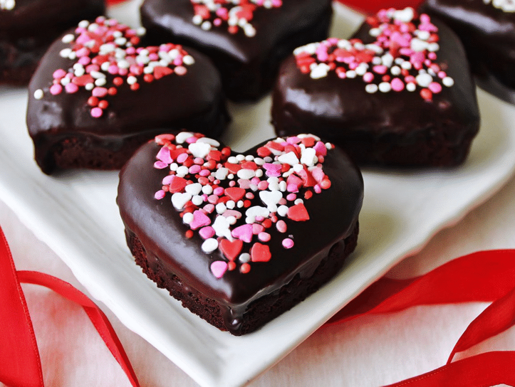 Chocolate Dipped Brownie Hearts | Valentine desserts, Valentine's baking, Valentine's recipes desserts