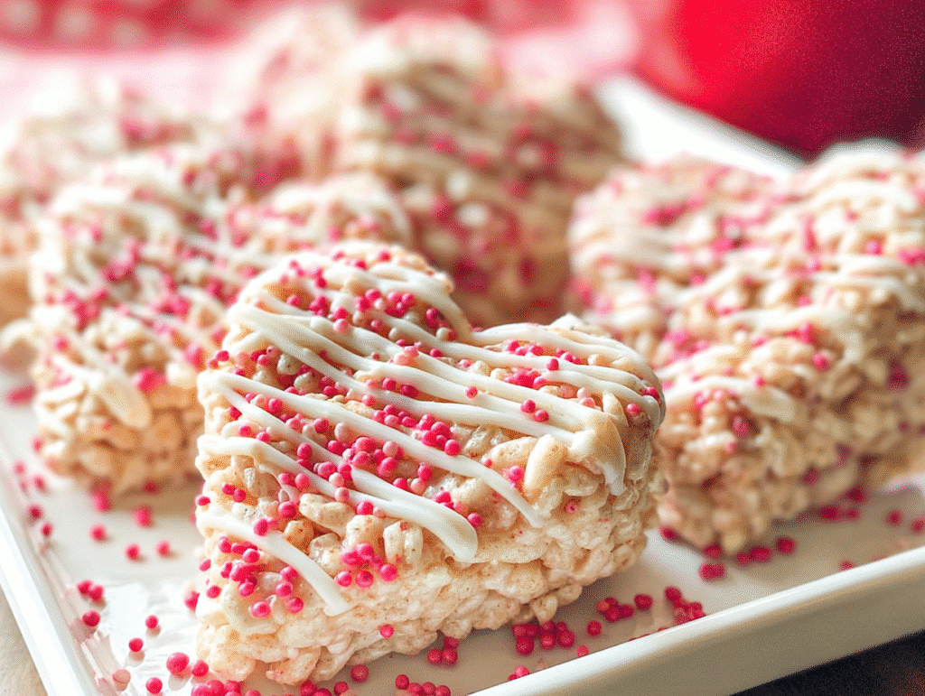 Chocolaty heart-shaped Valentine Rice Krispie