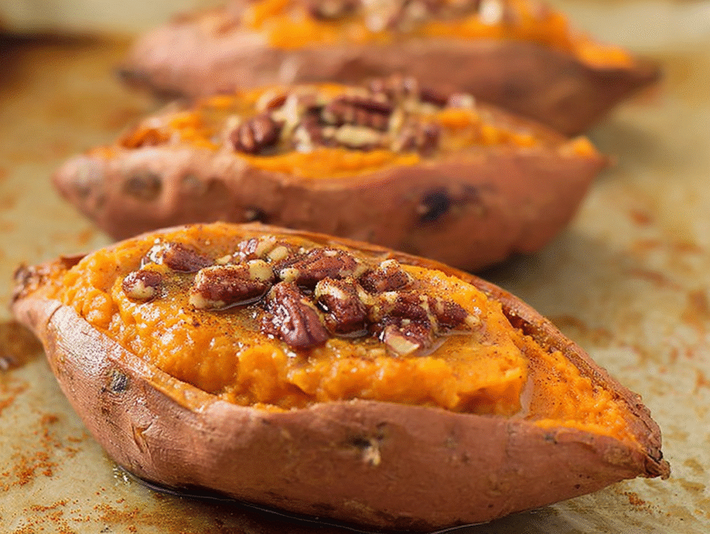 Cinnamon Butter Baked Sweet Potato
